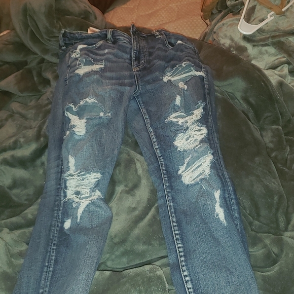 Size us 14 short stretch, American Eagle, frayed Jeans - Picture 4 of 4